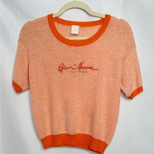 Versace Orange Knit Top 70’s/80’s preppy Retro Color Block Maximalist